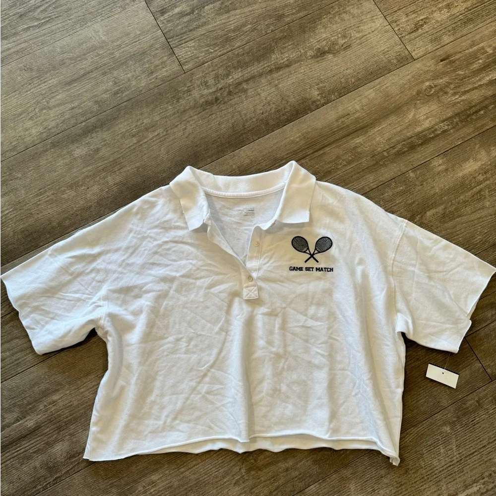 SOLD✨AERIE offline cropped polo top 🤍 - Picture 5 of 12